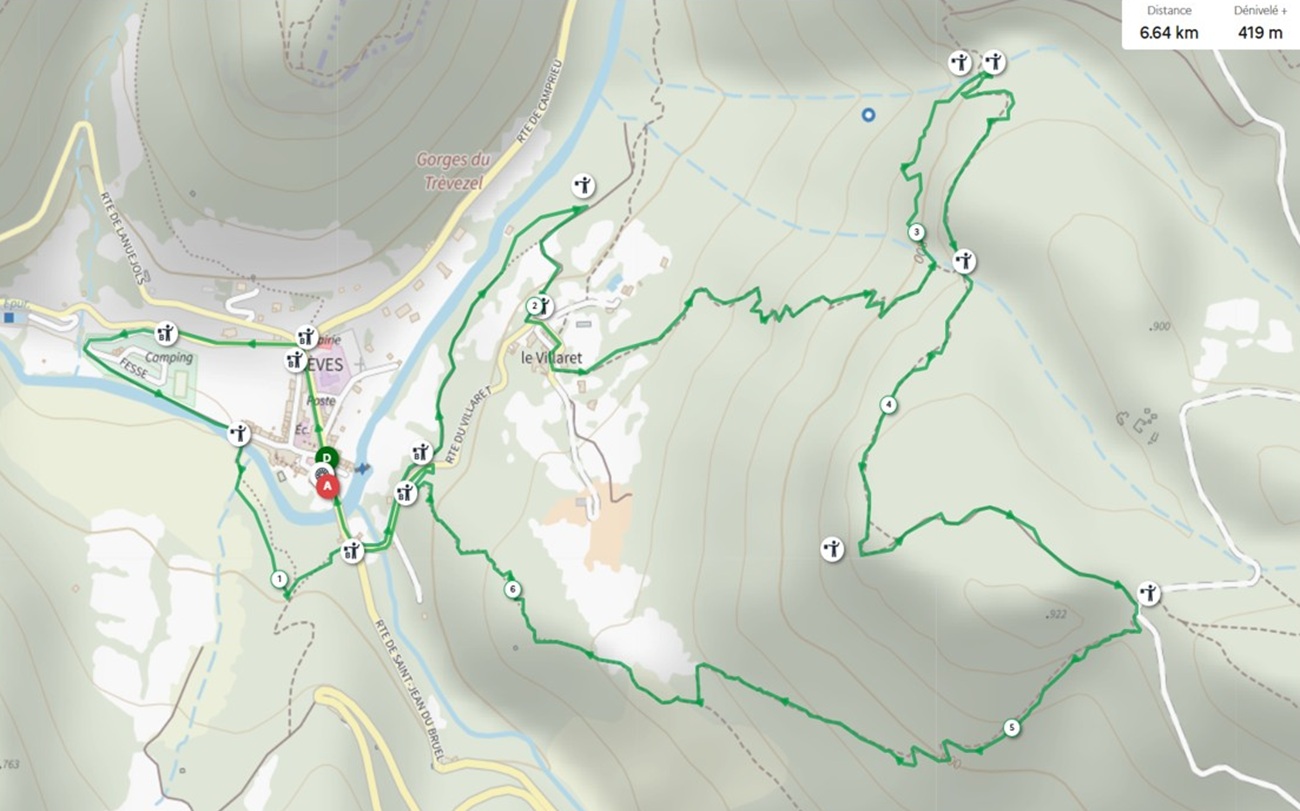Tracé 7 km Trail du Trévezel